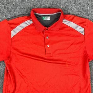Ben Hogan Polo Mens M Red Gray Performance Moisture Wicking Short Sleeve